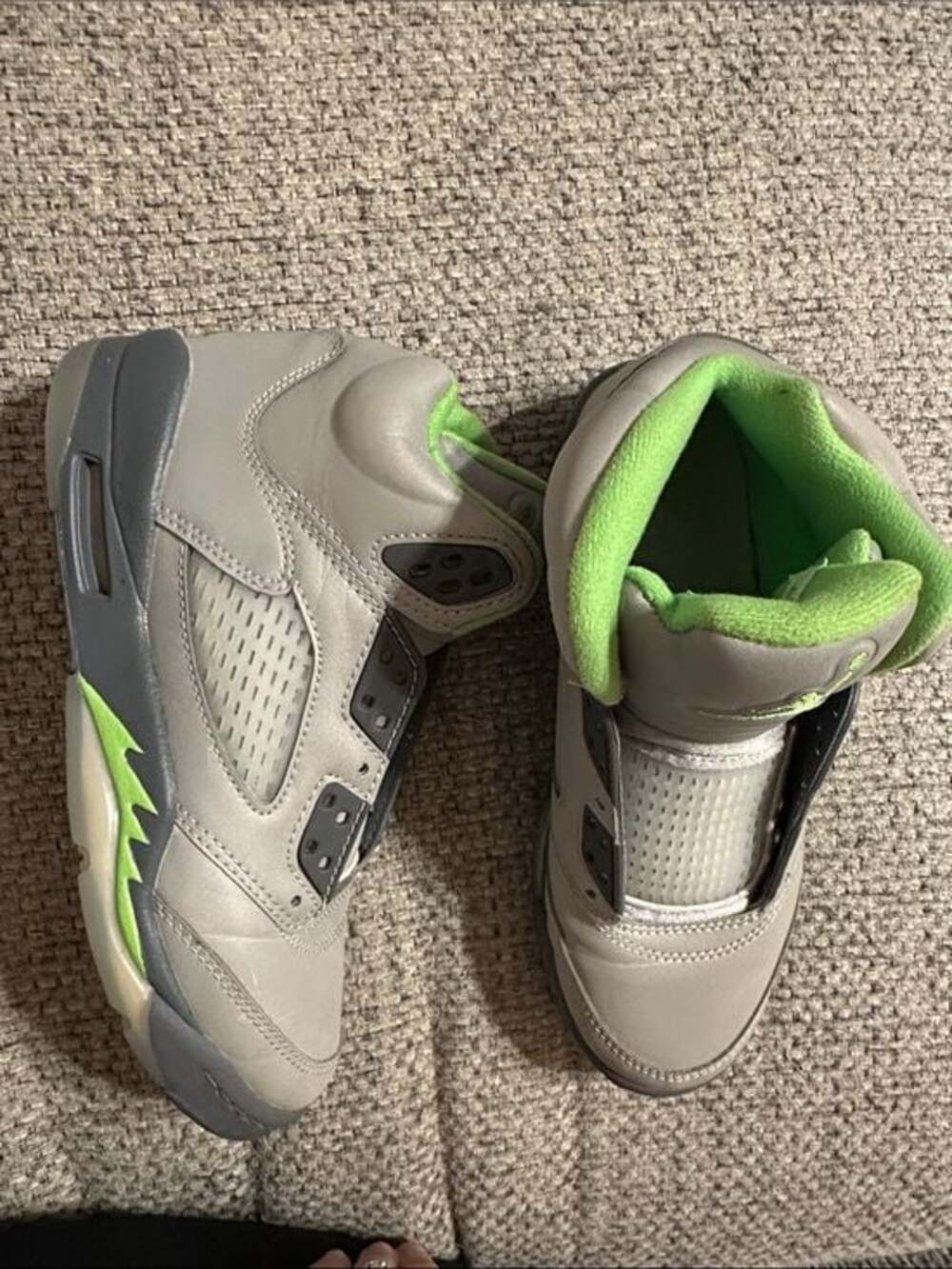Nike Jordan Retro 5 Green Bean Size 3.5Y